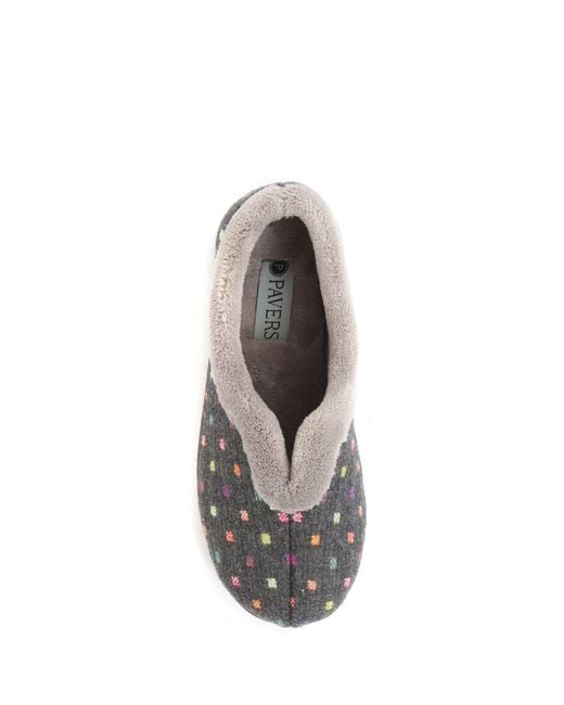 Pavers Gray Dark Polka Dot Slippers