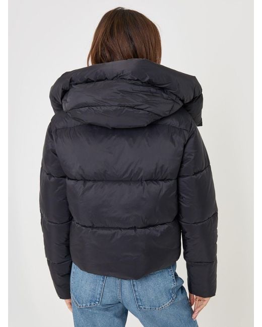 Threadbare Blue Showerproof Funnel Neck Puffer Coat
