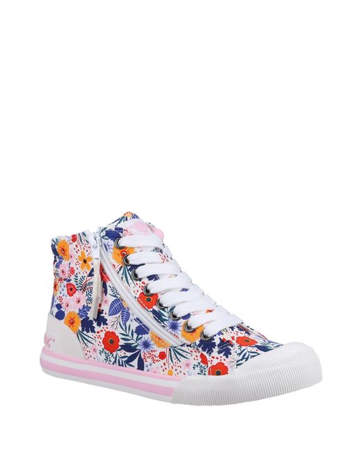 Rocket Dog White Jazzin 10A Hi-Tops Aus Baumwollleinen