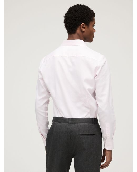 Next Pink Slim Fit Easy Care Textured Single Cuff Smart Shirt for men