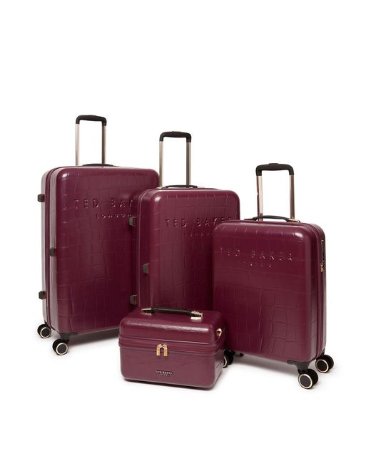 Ted Baker Purple Icon Case Croc Medium Suitcase