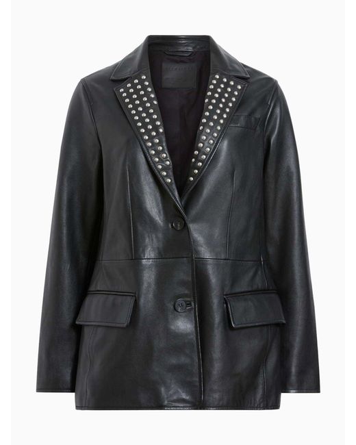 AllSaints Black Corinna Stud Blazer