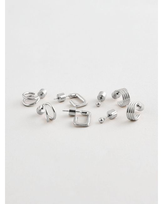 Next Natural Mini Hoop Earrings 4 Pack