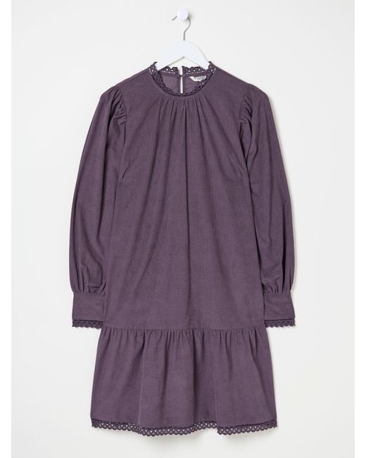 FatFace Purple Fatface Adley Cord 100% Cotton Dress