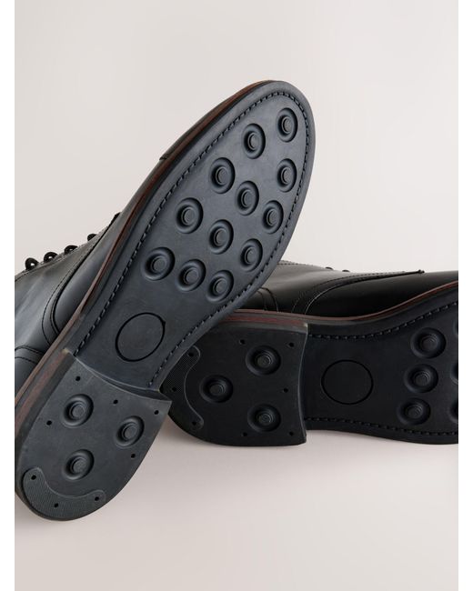 Next Black Toecap Leather Boots for men