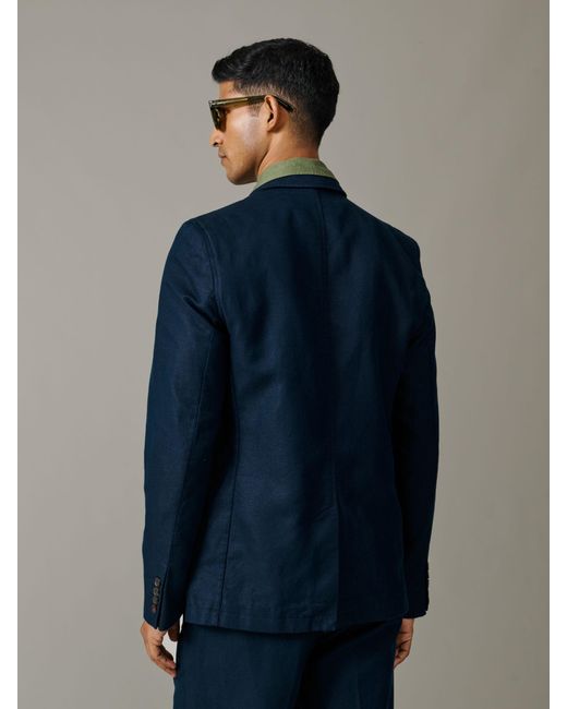 aubi Blue Northfield Db Patch Pocket Blazer for men