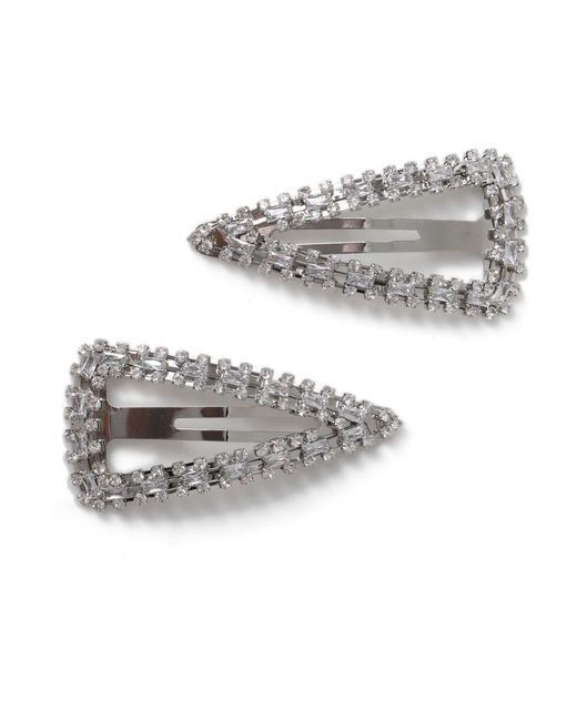 Aela Gray Large Sparkle Snap Hair Clips