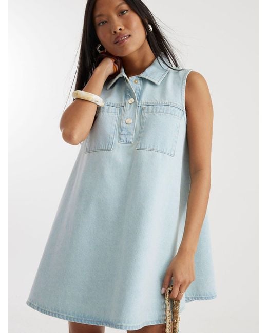 River Island Blue Petite Denim Shirt Dress
