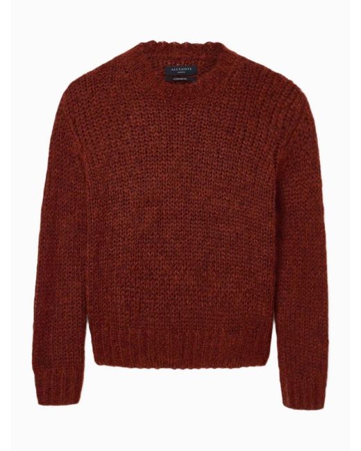 AllSaints Red Allsaints Myles Crew Jumper for men