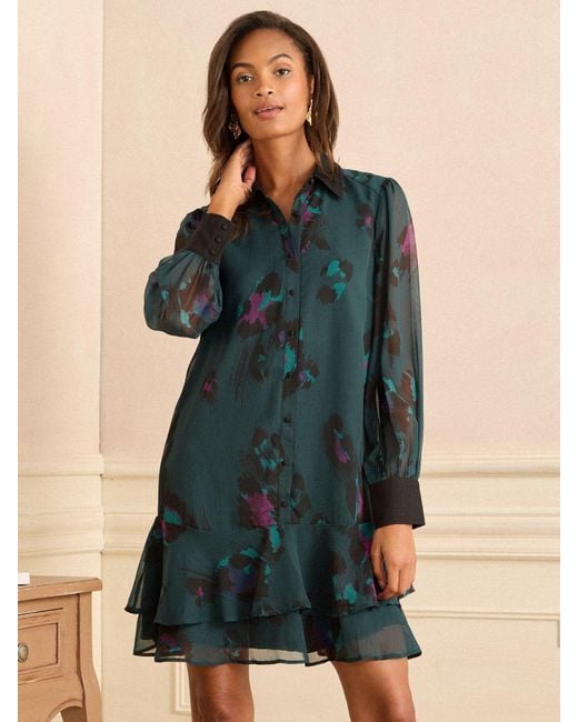 Love & Roses Blue Dropped Waist Mini Dress