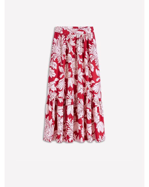 Boden Red Abigail Poplin Maxi Skirt