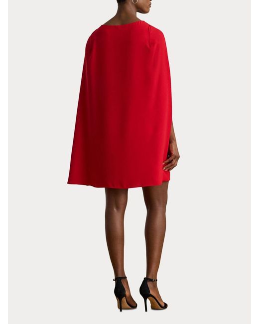 Ralph Lauren Red Lauren Ralph Mini Lauren Petra Cape Georgette Cocktail Dress