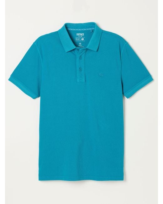 FatFace Blue Fatface Short Sleeve Pique Polo Shirt for men