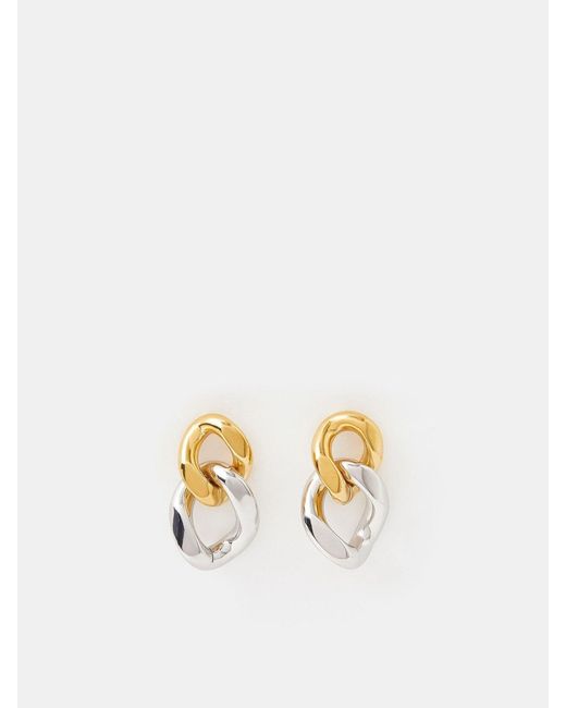 Accessorize Metallic Stainless Steel Mixed Metal Chain Drop Earrings