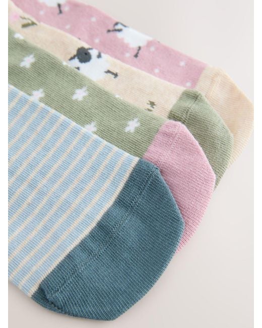 Next Green Trainer Socks 4 Pack