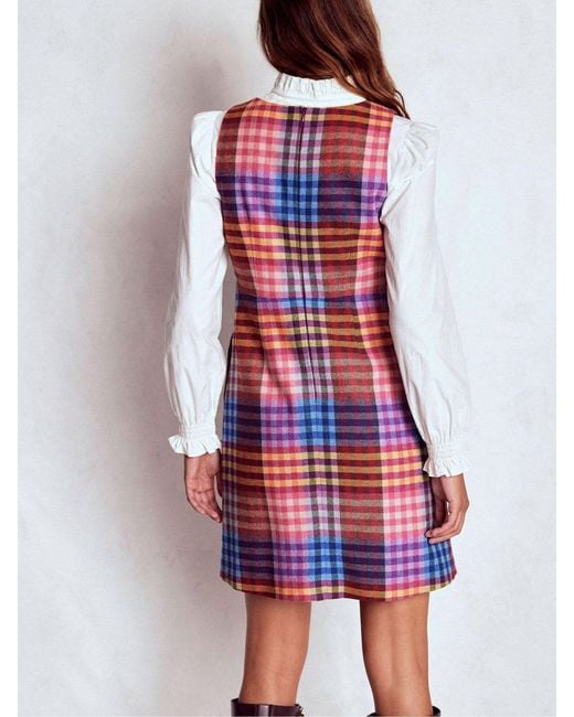 Boden Red Annie Check Shift Dress