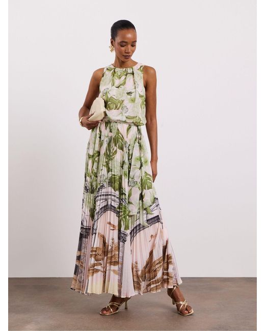 joanna hope green dress Buy Joanna Hope Green Floral Print Long Sleeve Key Hole Maxi Dress from Next USA