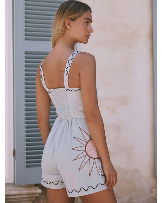 Next Blue Wrap Front Summer Playsuit
