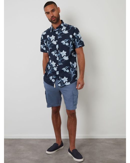 Threadbare Kurzarmhemd Mit Knopfleiste in Blue für Herren