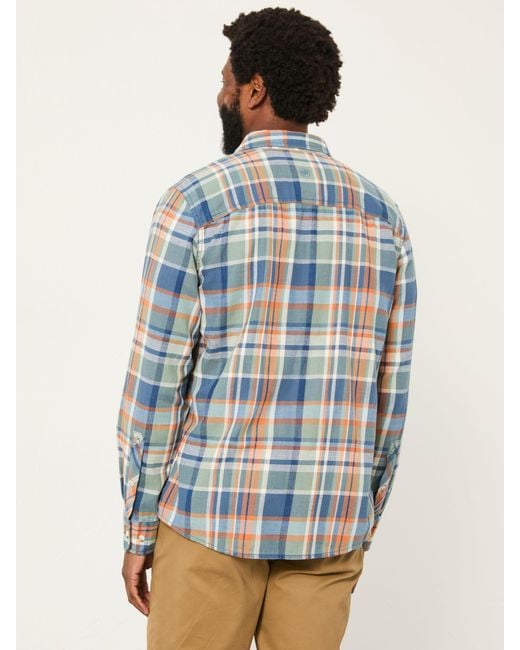 FatFace Blue Fatface Emley Long Sleeve Check Shirt for men