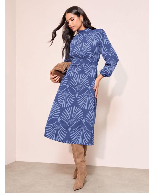 blue high neck long sleeve dress Natalia Blue Ombre Strapless Maxi Dress - S Size - Women's Dresses main image 1