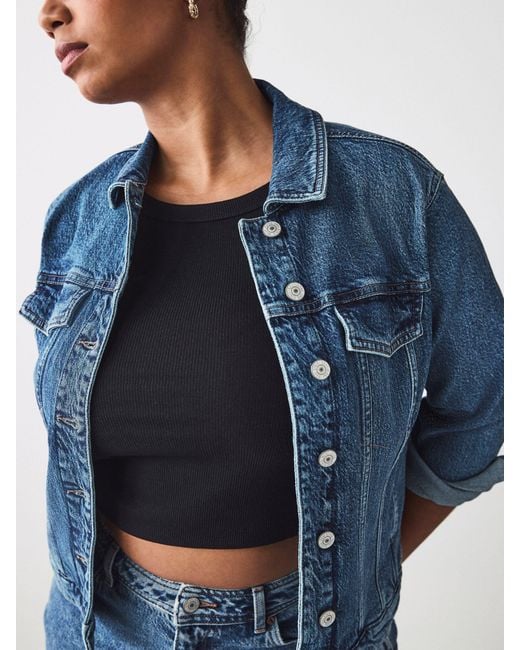 Next Blue Dark Fuller Bust Fitted Denim Jacket