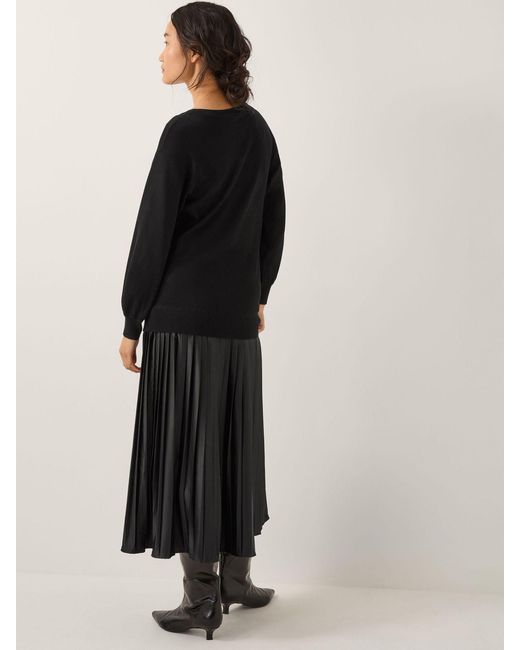 Monsoon Blue Fia Jumper Pleated Midi Dress