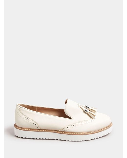Yours Curve Natural Extra-Wide Fit Brogued Tassle Loafers4 Eu 37