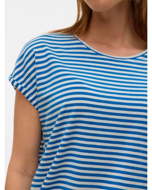 Vero Moda Blue Soft Touch Short Sleeve T-Shirt