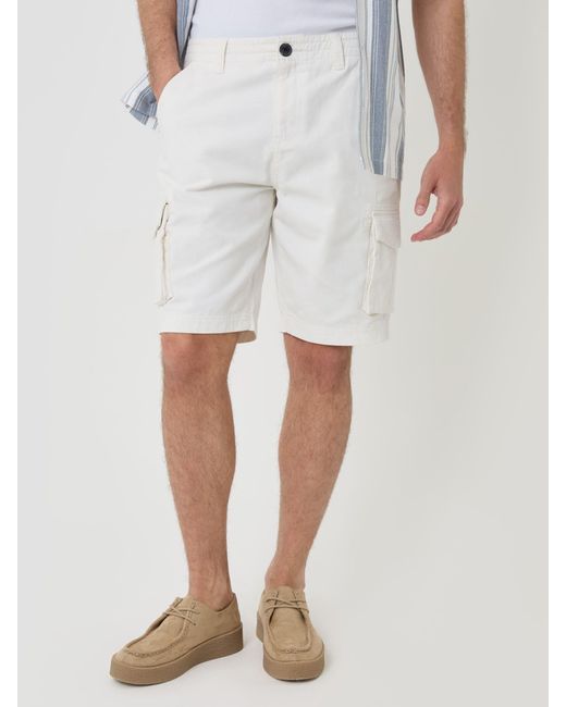 Threadbare White Cargo Shorts for men