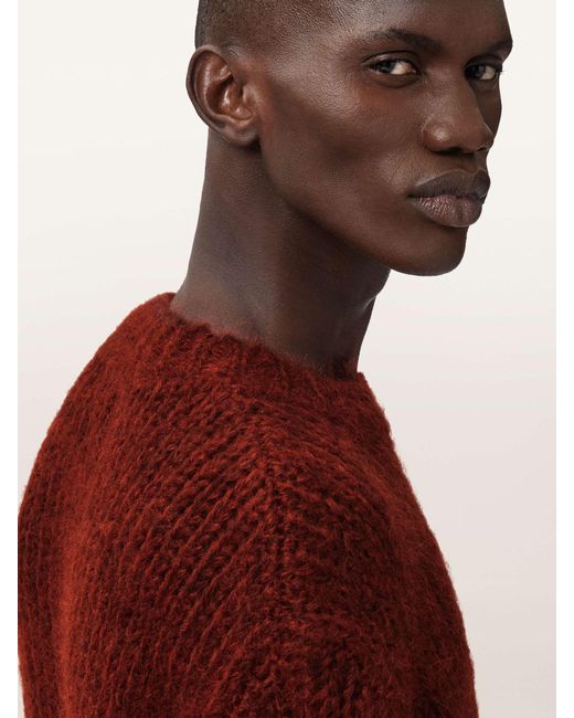 AllSaints Red Allsaints Myles Crew Jumper for men