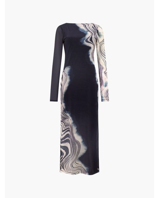 French Connection Women's Blue Celeste Shuri Mesh Midi Dress -  www.toquedesaborminas.com.br