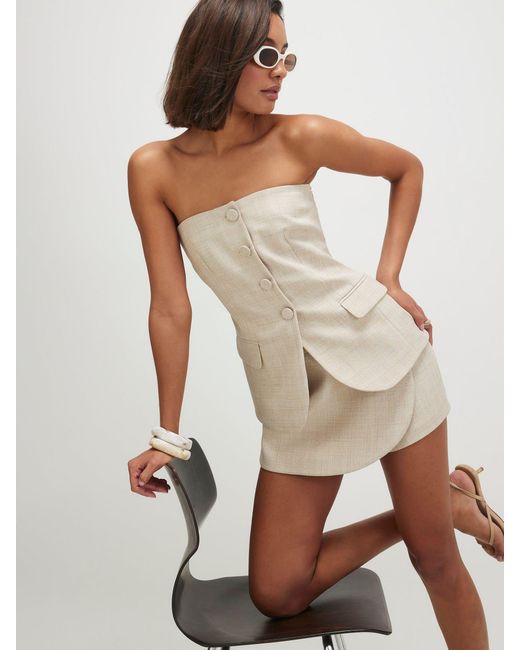 River Island Natural Wrap Front Skort