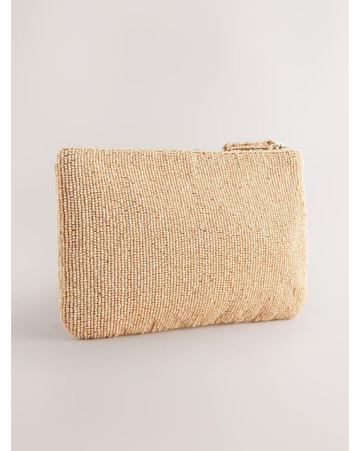 Next Orange Beaded Pouch