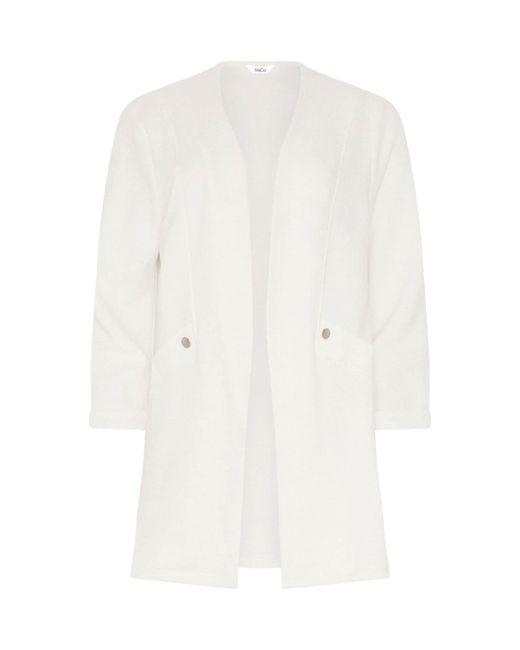 M Com White Textured Jersey Jacket