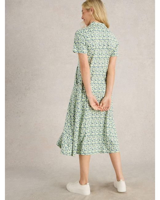 White Stuff Green Rua Jersey Shirt Dress