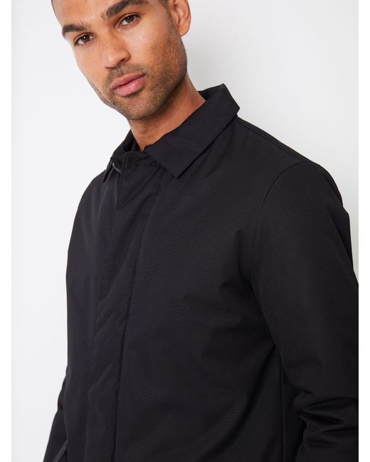 Threadbare Blue Showerproof Button Up Collared Jacket for men