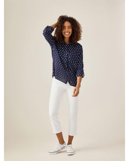 M Com Blue Petite Cropped Jeans
