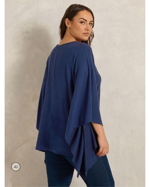 Evans Blue Flat Cape Top