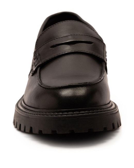 OFF THE HOOK Black Bowie Leather Elevated Loafers for men