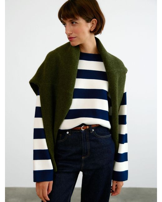 Vero Moda Blue Long Sleeve Round Neck Stripe Jumper