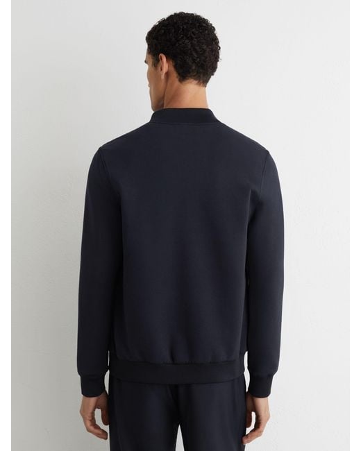 Reiss Blue Freddie - Navy Hybrid Quilt And Interlock Jersey Zip-through Jacket for men