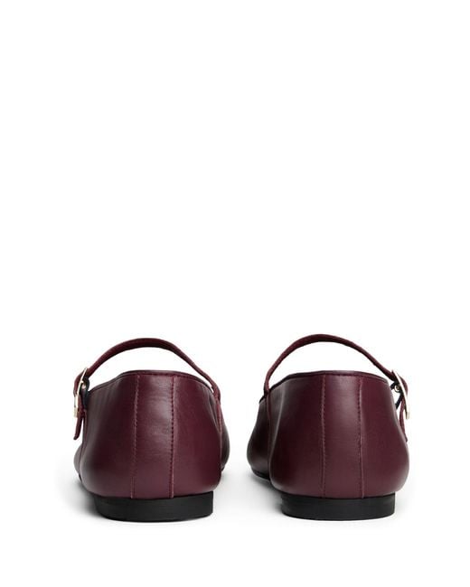 Tommy Hilfiger Purple Leather Mary Jane Ballerinas
