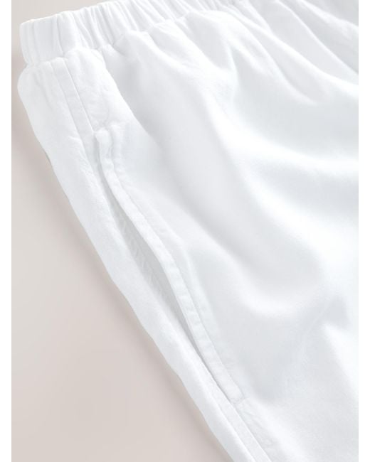 Next White Wide-Leg-Hose Mit Leineneu 44 Regular (Uk 16 R)