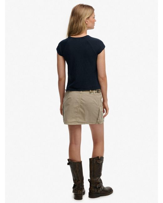 Superdry Blue Cargo Mini Skirt