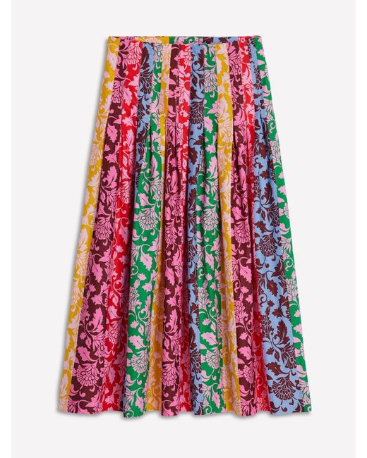 Boden Red Valentina Poplin Midi Skirt