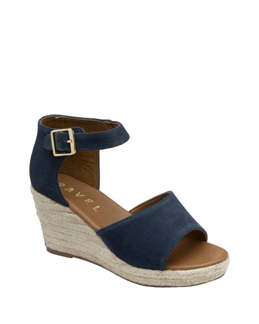 Ravel Black Open-Toe Wedge Sandals