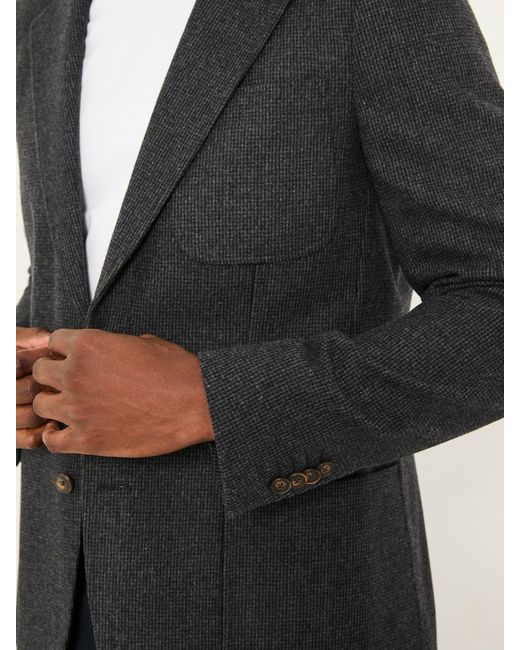 FatFace Blue Fatface Witley Wool Micro Check Blazer for men
