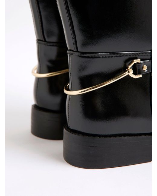 River Island Black High Leg Riding Boots