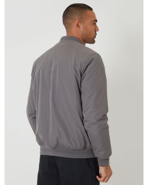 Threadbare Gray Padded Bomber Jacket for men